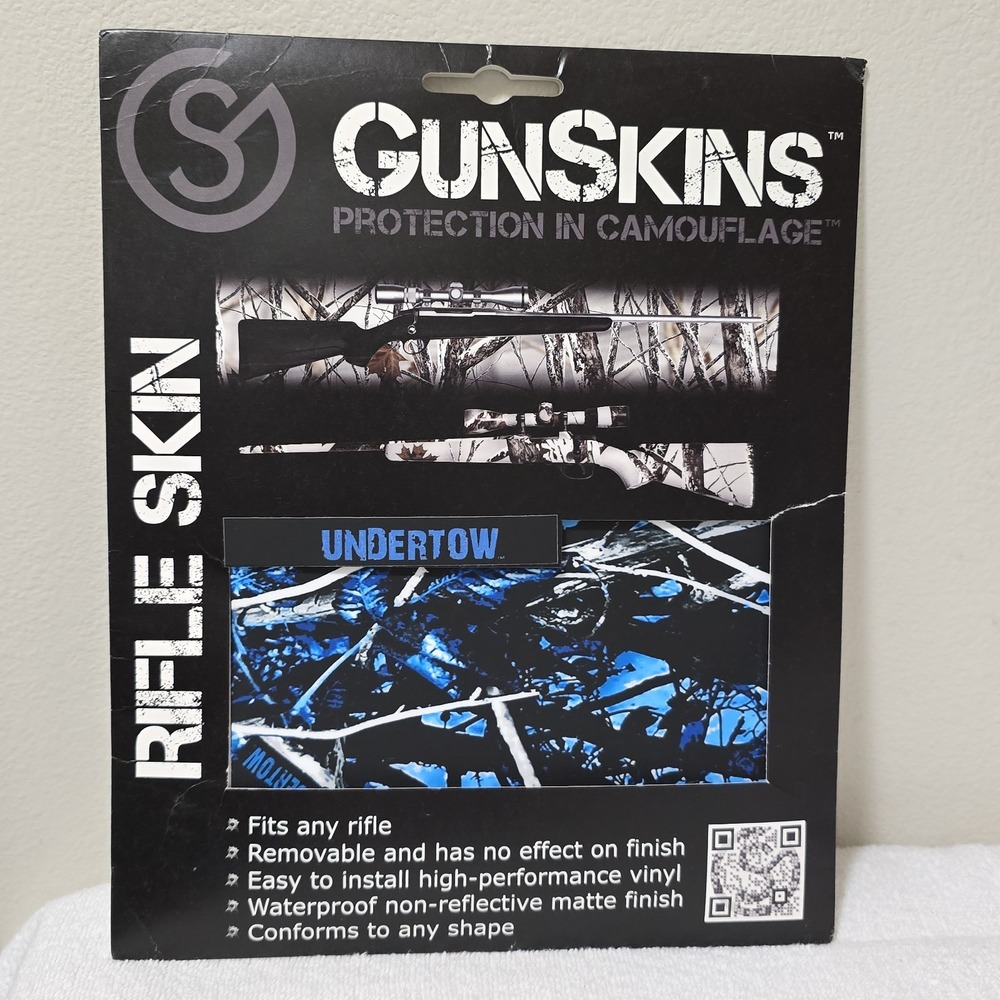 GunSkins Rifle Skin UNDERTOW Wrap‎ DIY Vinyl Kit Blue Black White